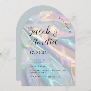 Invitation Partie d'engagement Holographique moderne Arch