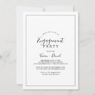 Invitation Partie d'engagement minimaliste