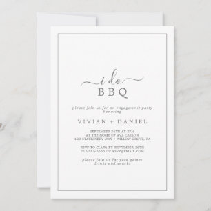 Invitation Partie d'engagement minimaliste Silver I Do BBQ