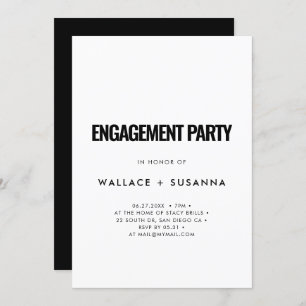 Invitation Partie d'engagement minimaliste simple