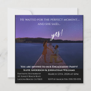 Invitation Partie d'engagement - Photo du ciel nocturne Conte