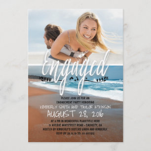 Invitation Partie d'engagement - Plage photo