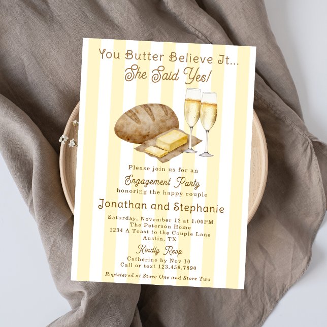Invitation Partie d'engagement pour le pain et le beurre amus (Créateur téléchargé)