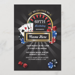 Invitation Partie d'invitation d'anniversaire de Las Vegas de