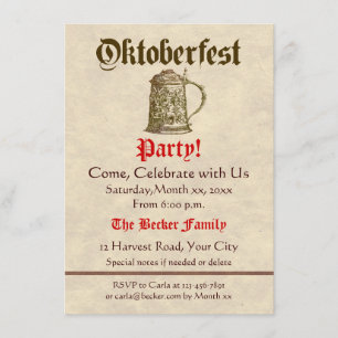 Invitation Partie d'Oktoberfest