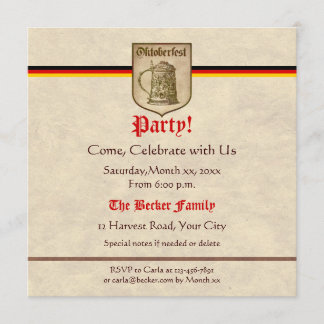 Invitation Partie d'Oktoberfest