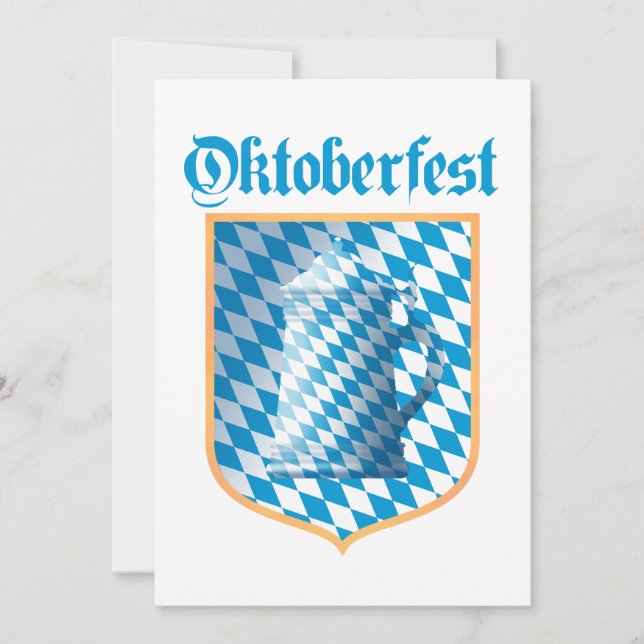 Invitation Partie d'Oktoberfest, couleurs de Bavière (Devant)