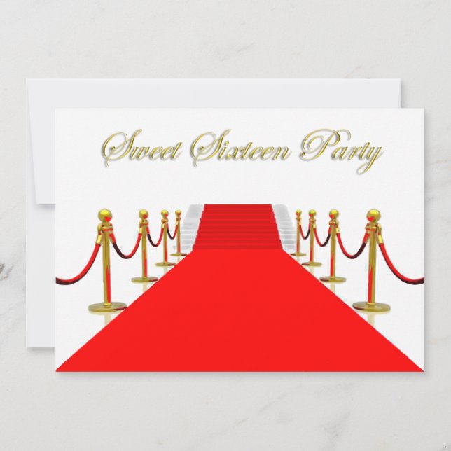 Invitation Partie du bonbon 16 à événement de tapis rouge (Devant)