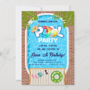Invitation Partie du pool Nage Anniversaire