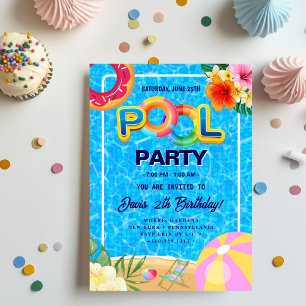 Invitation Partie du pool Nage Anniversaire