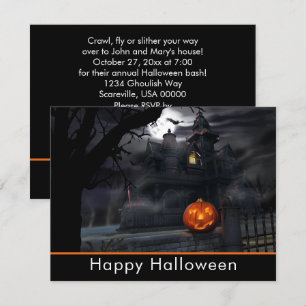 Invitation Partie effrayante hantée de Halloween de