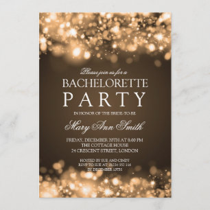 Invitation Partie élégante de scintillement de Bachelorette