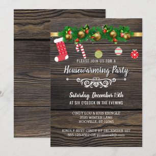 Invitation Partie en bois rustique de pendaison de