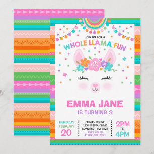 Invitation Partie entière d'amusement de lama d'invitation