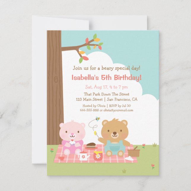 Invitation Partie extérieure d'anniversaire de enfant de (Devant)
