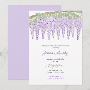 Invitation Partie Fête des mariées de l'eau-couleur Purple Wi