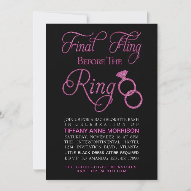 Invitation Partie finale de Bachelorette de parties (Devant)