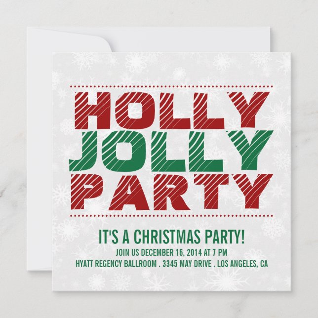 Invitation Partie gaie de houx de l'invitation | de fête de (Devant)