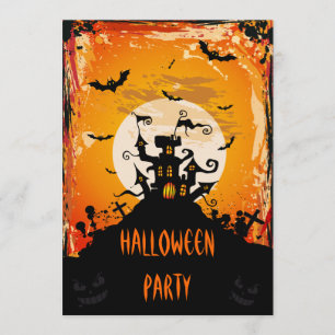 Invitation Partie hantée de Halloween de château