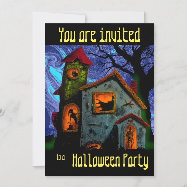 Invitation PARTIE HANTÉE de HALLOWEEN de MAISON par (Devant)