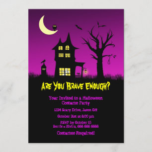 Invitation Partie hantée éffrayante de Halloween de Chambre