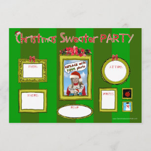 Invitation Partie Invitation_template1 de chandail de Noël