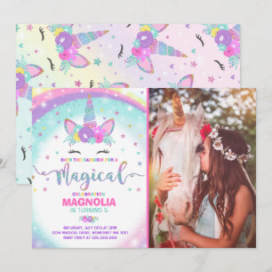 Invitation Partie magique de licorne d'invitation