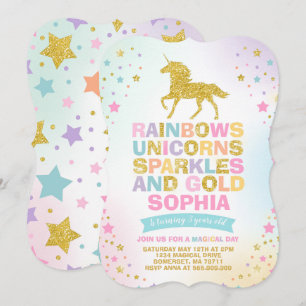 Invitation Partie magique de licorne d'invitation