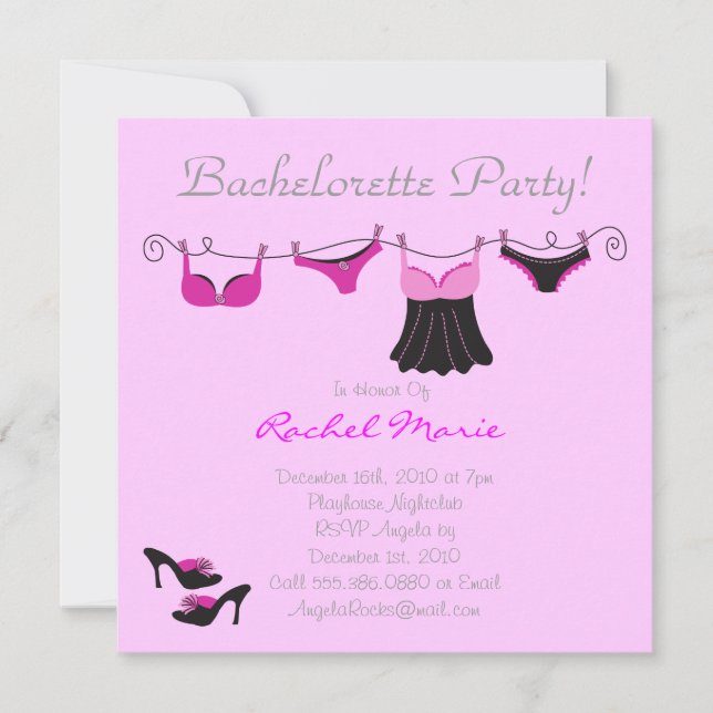 Invitation Partie mignonne de Bachelorette (Devant)