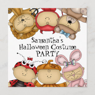 Invitation Partie mignonne de costume de Halloween de bébés