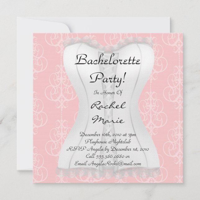 Invitation Partie mignonne superbe de Bachelorette (Devant)