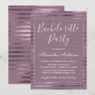Invitation Partie moderne de Bachelorette d'aluminium