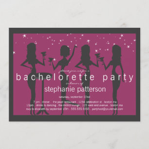 Invitation Partie moderne de Bachelorette de cocktail de