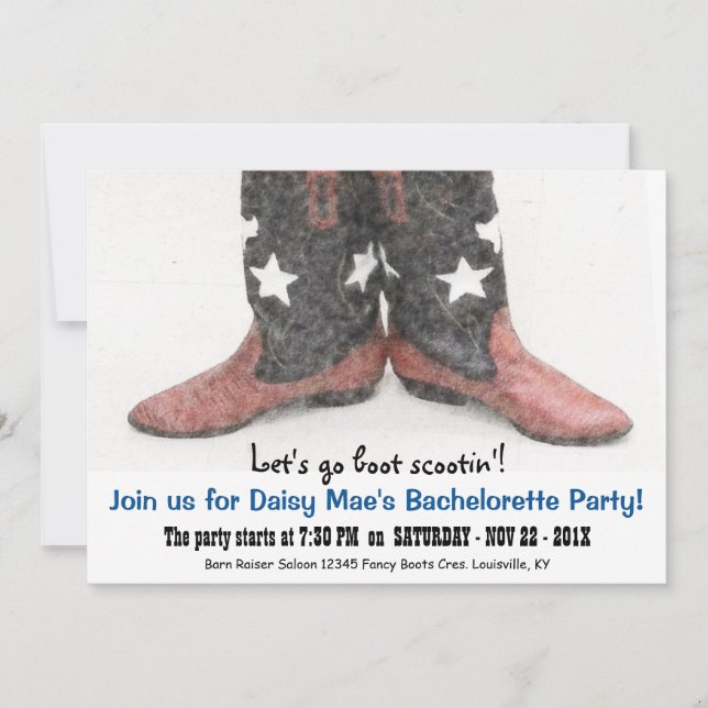 Invitation Partie occidentale de Bachelorette d'Américain de (Devant)