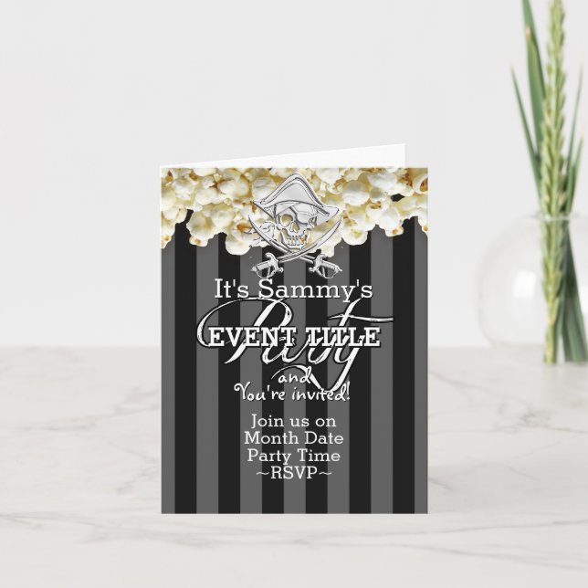 Invitation Partie personnalisée de pirate (Devant)