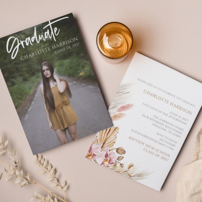 Invitation Partie photo du script de graduation budgétaire (Créateur téléchargé)