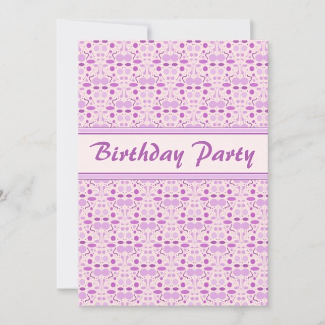 Invitation Partie rose de point de polka d'anniversaire de (Devant)