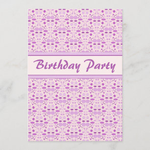 Invitation Partie rose de point de polka d'anniversaire de