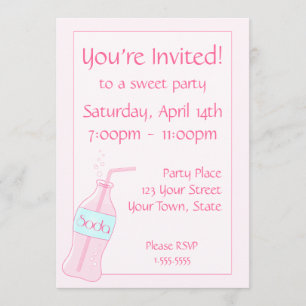 Invitation Partie rose de soude
