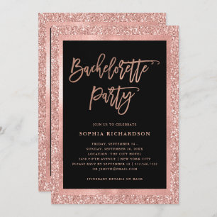 Invitation Partie rose des parties scintillantes  