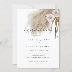 Invitation Partie Russe d'engagement en laiton Pampas
