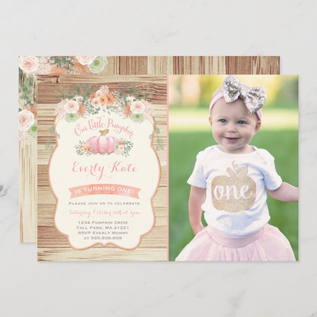 Invitation Partie rustique de citrouille d'invitation (Devant / Derrière)