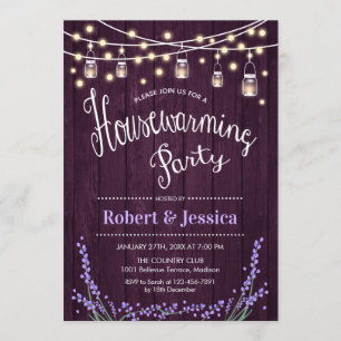 Invitation Partie rustique de pendaison de crémaillère -
