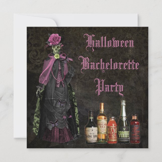 Invitation Partie squelettique de Bachelorette de jeune (Devant)