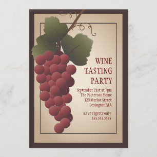 Invitation Partie toscane d'échantillon de vin de vigne de