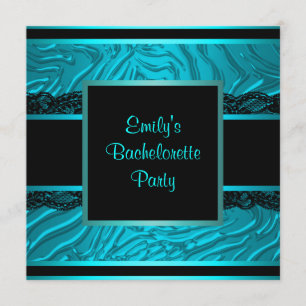 Invitation Partie turquoise de Bachelorette de zèbre de