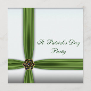 Invitation Partie verte verte de jour de St Patricks de ruban