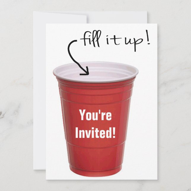 Invitation Partie vide potable drôle de boissons alcoolisées (Devant)