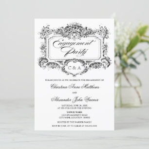 Invitation Partie vintage de l'engagement de conception d'orn