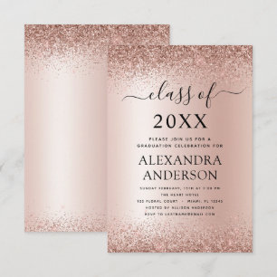 Invitation parties scintillant 2022 de la  Rose Gold Blush ro